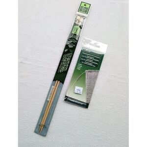 2 Set Clover Takumi Bamboo Knitting Needles No 6 Straight & interchangeable cord
